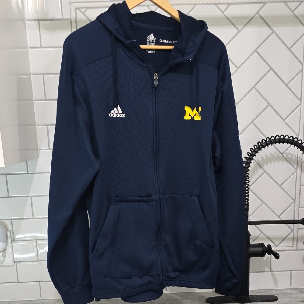 Adidas Michigan Wolverines ClimaWarm Full Zip Hoodie Men’s Medium